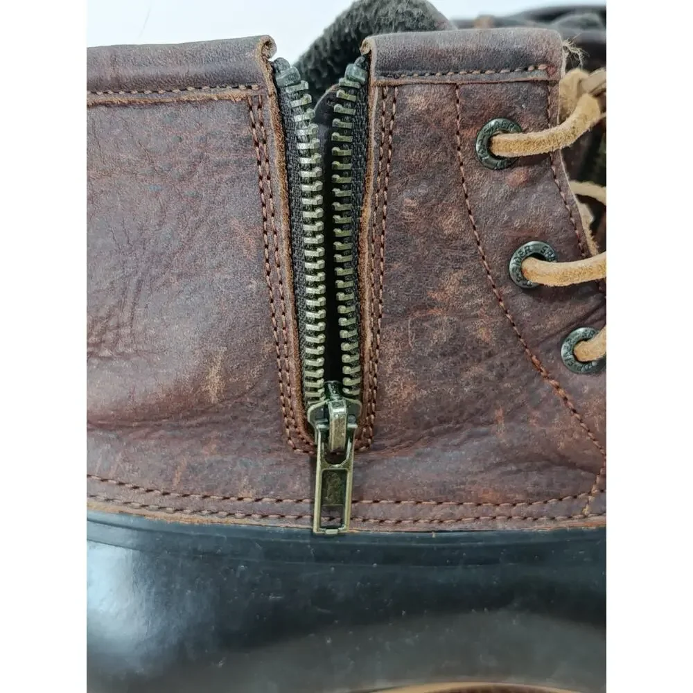 SPERRY Women's Saltwater Tan/Dark Brown Waterproof Duck Boots STS91176 Size 7.5